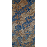 Groot Batik doek, lichtbruin, blauw en crème